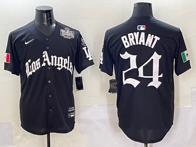 Men Los Angeles Dodgers #24 Bryant Black Five generations Joint Name 2025 Nike MLB Jersey style 10->->
